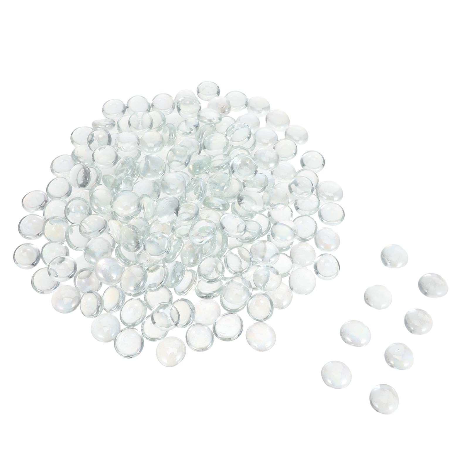 SUPVOX Ciottoli di Vetro Trasparenti 17-19 Mm, Ciottoli Decorativi Piatti per Acquari e Vasi, Riempitivi per Vasi e Lavori Artigianali, per Decorazione Casa e Giardino