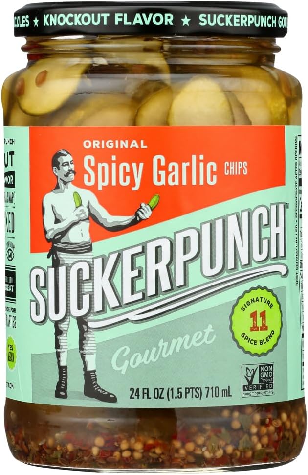 Spicy Garlic Original Pickles 24 Ounce, Pack of 12