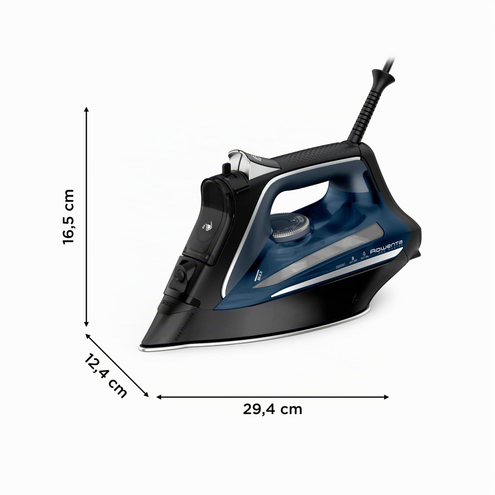 Rowenta Fer à repasser Pro Master DW8209F0 - Résultats professionnels - Diffusion vapeur puissante - Pointe haute précision - Performance longue durée - Économie d'énergie
