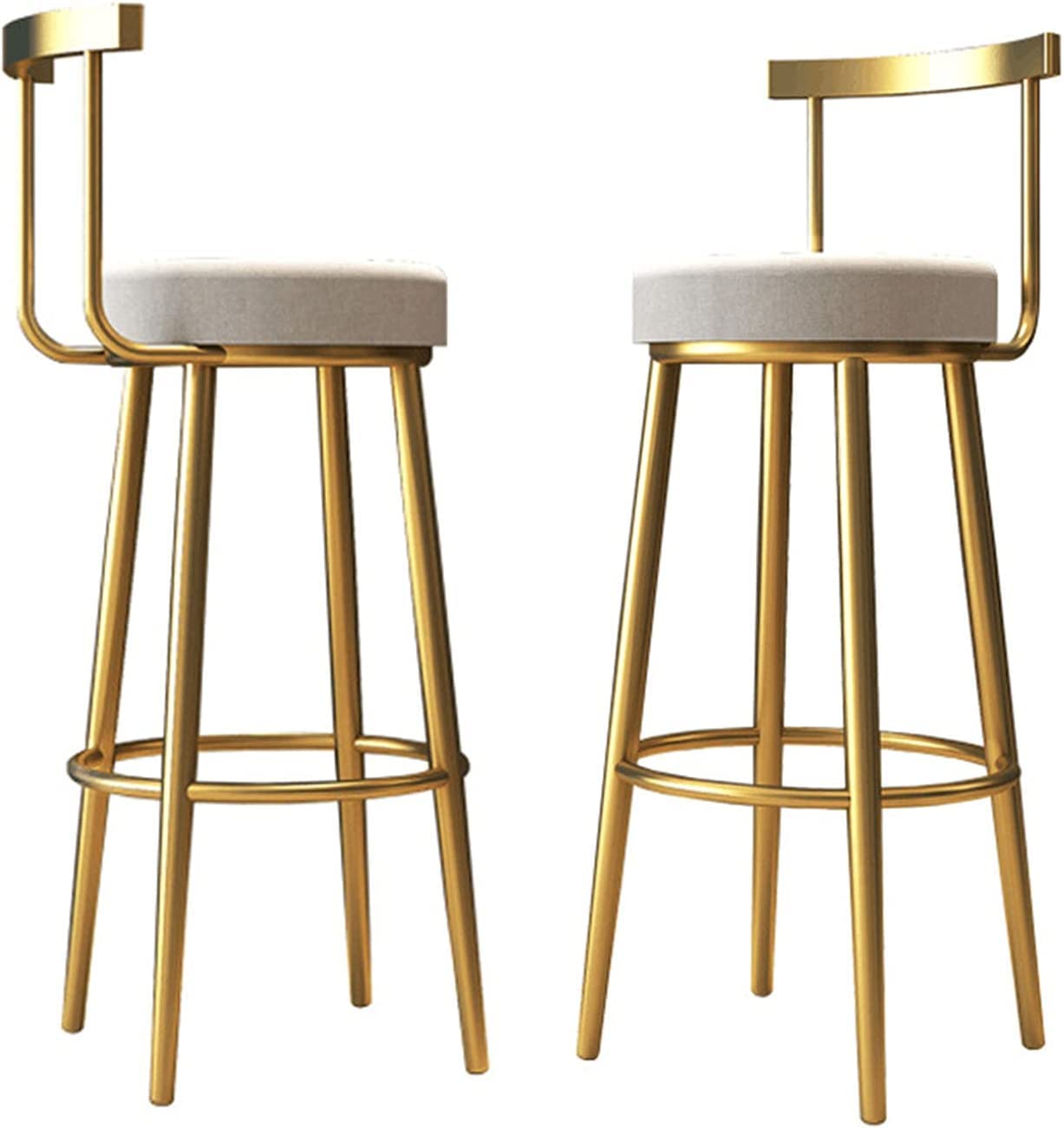 GRDDBZA Modern Bar Stools Set Counter Height Dining Chairs Bar Chairs Barstool Counter Height Stools Set of 2 Metal Frame Modern Style Bar Stool with Back Footrest(75cm)