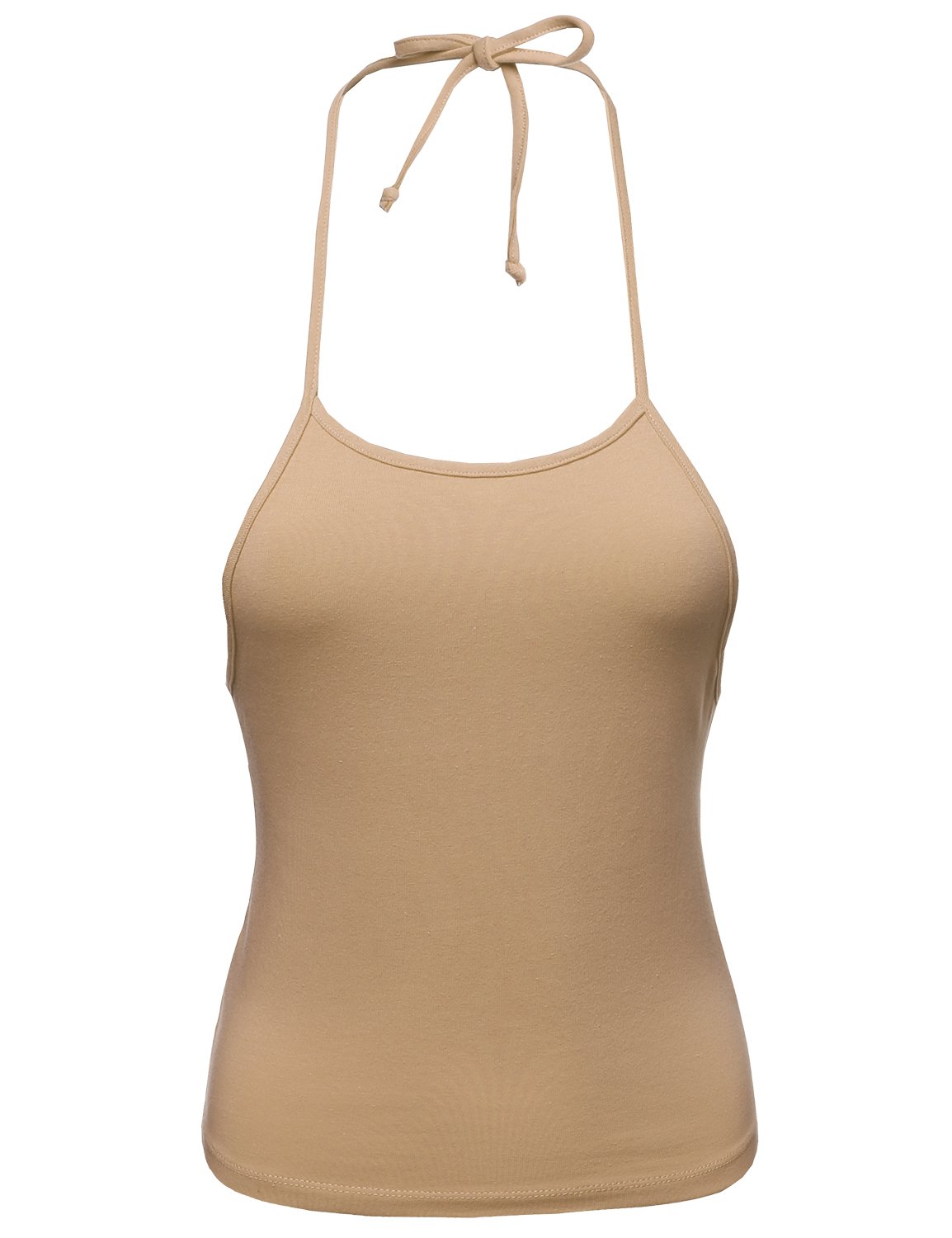 Made by Emma Women's Basic Halter Neck Tied Crop Vest Top