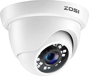 ZOSI 1080P FULL HD 4-in-1 TVI/CVI/AHD/CVBS Security Camera 1920TVL Outdoor Indoor Day Night Surveillance CCTV Dome Camera for HD-TVI, AHD, CVI, and CVBS/960H Analog DVR System(White) asin的图片