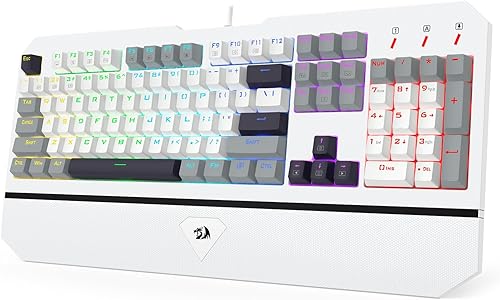 Redragon Teclado mecánico para juegos con cable, retroiluminación iluminada, interruptores lineales, 104 teclas anti-fantasma, reposamuñecas, marco