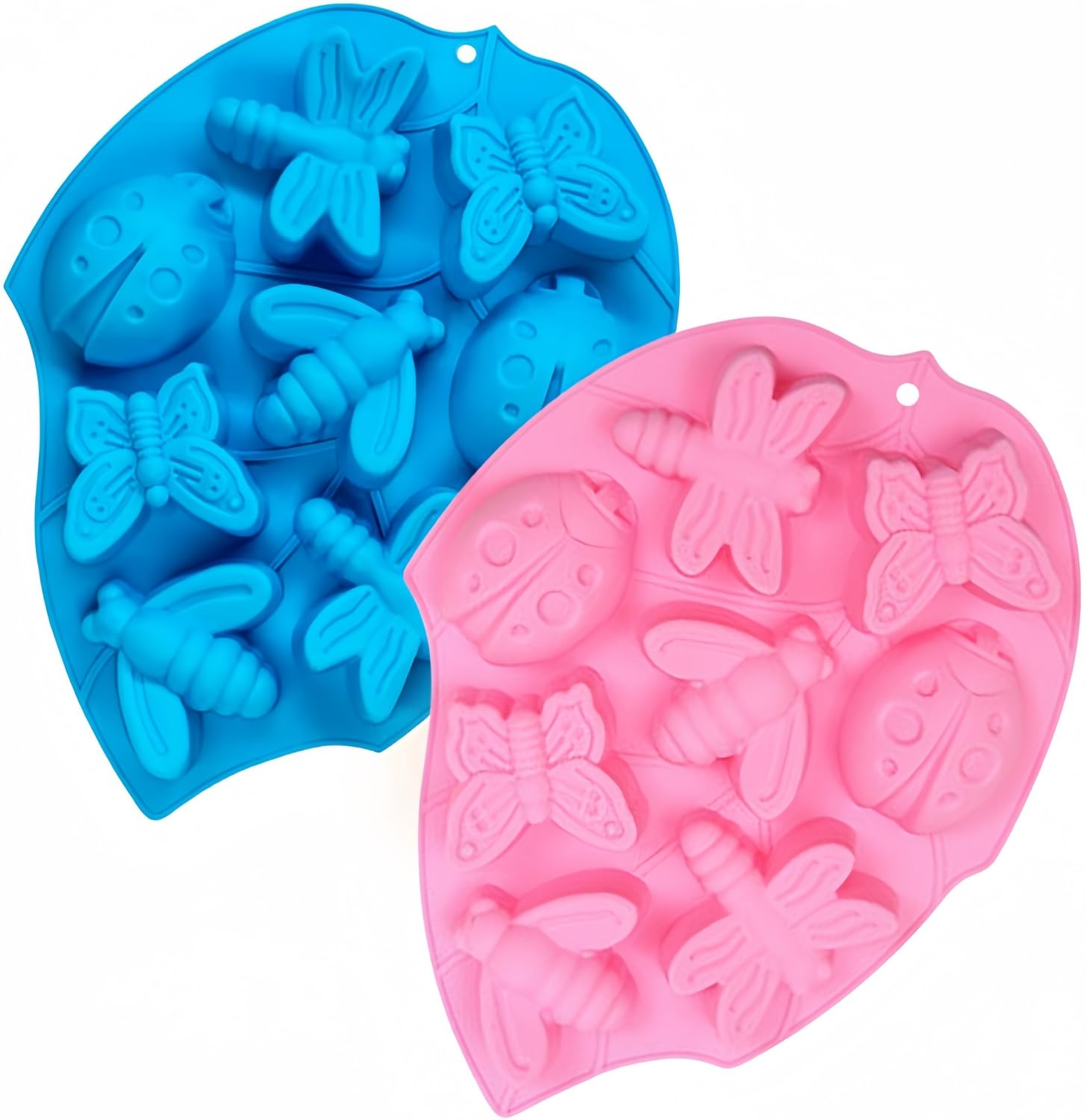 2 Pcs Insect Silicone Jello Molds,8-Cavity Butterfly Silicone Gummy Molds for Fat Bomb Chocolate Candy Cupcake Soap Candle Crayon