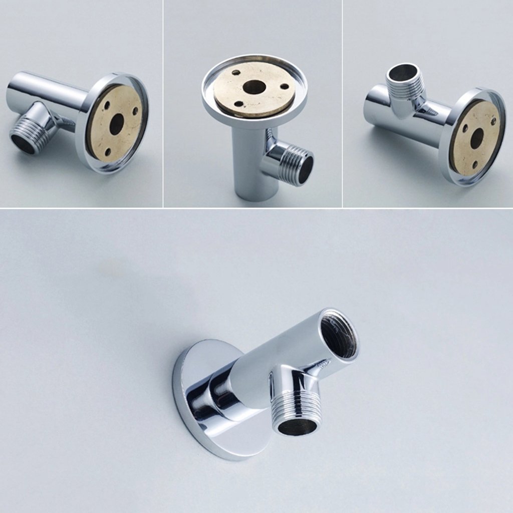 JENOR - Supporto per braccio doccia cromato con flangia in ottone