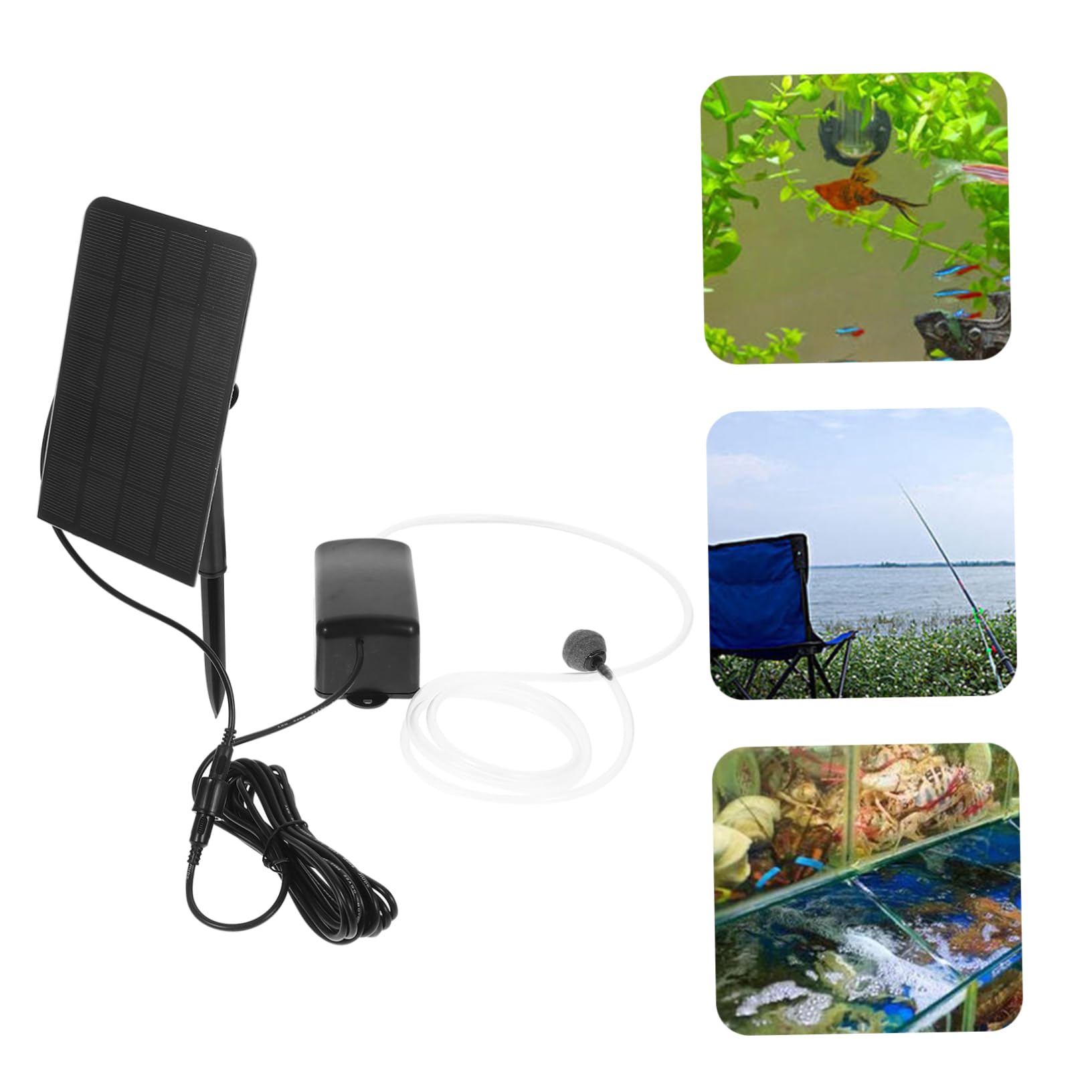 ifundom Pompe À Solaire Pompes D'Aération Solaires pour Étang D'Oxygénation D'Aquarium e pour Réservoir À Air pour Poissons À Air