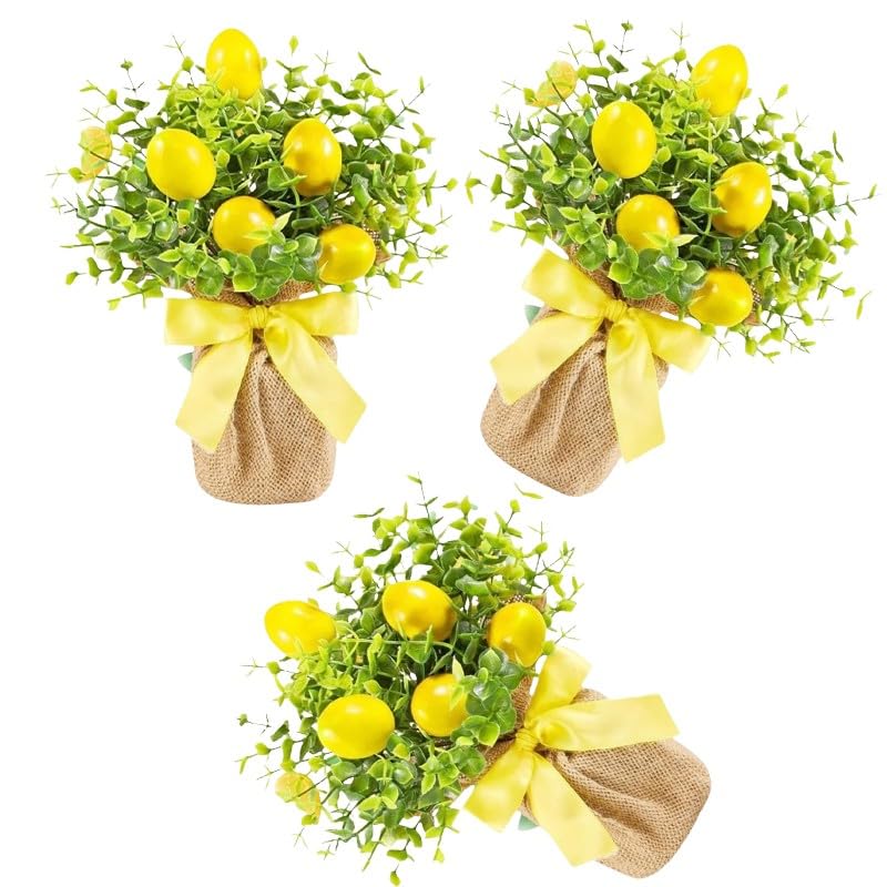 Citrons artificiels 23x26cm ornements fruits grand format salon