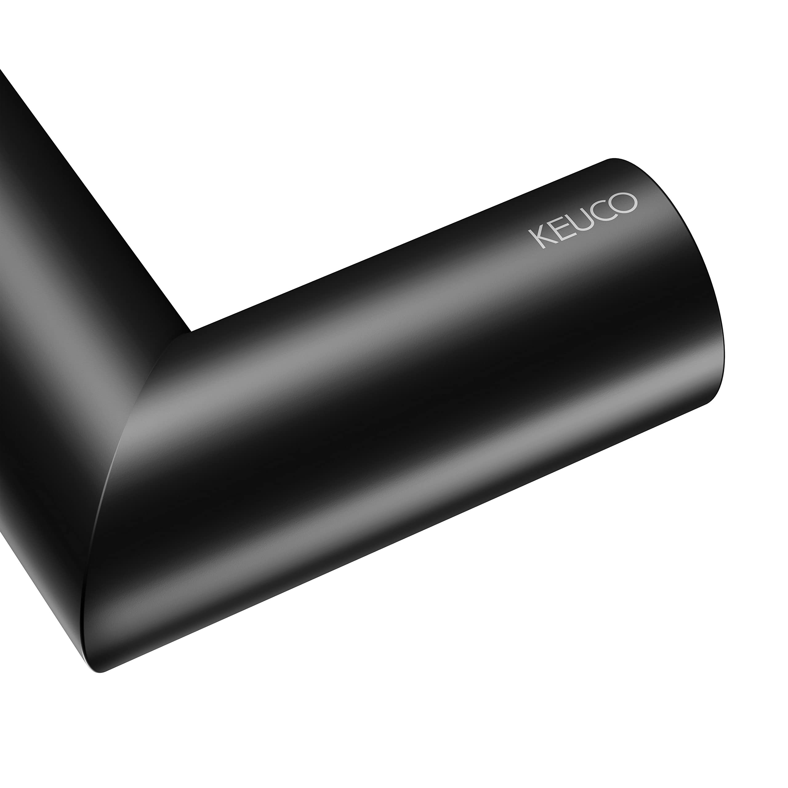 Keuco Reva Asidero 32,8 cm, negro mate, capacidad de carga hasta 115 kg | Fabricado en Alemania, para una fácil entrada y un agarre estable en bañera y ducha