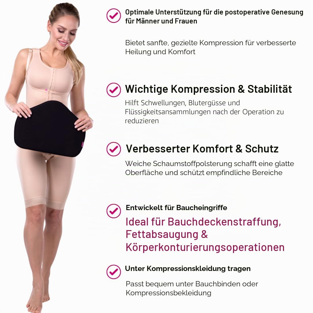 LIPOELASTIC KPAD – Hochwertiges Kompressionspolster für postoperative Unterstützung und Lymphödem-Behandlung (Schwarz, S-M)