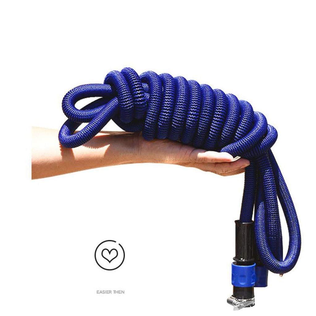 Tuyau d'arrosage extensible Tuyau d'arrosage flexible sans torsion avec pistolet pulvérisateur 7 fonctions et connecteur multifonctionnel. Double tube intérieur en latex (taille : 7,5 m) (15 m)