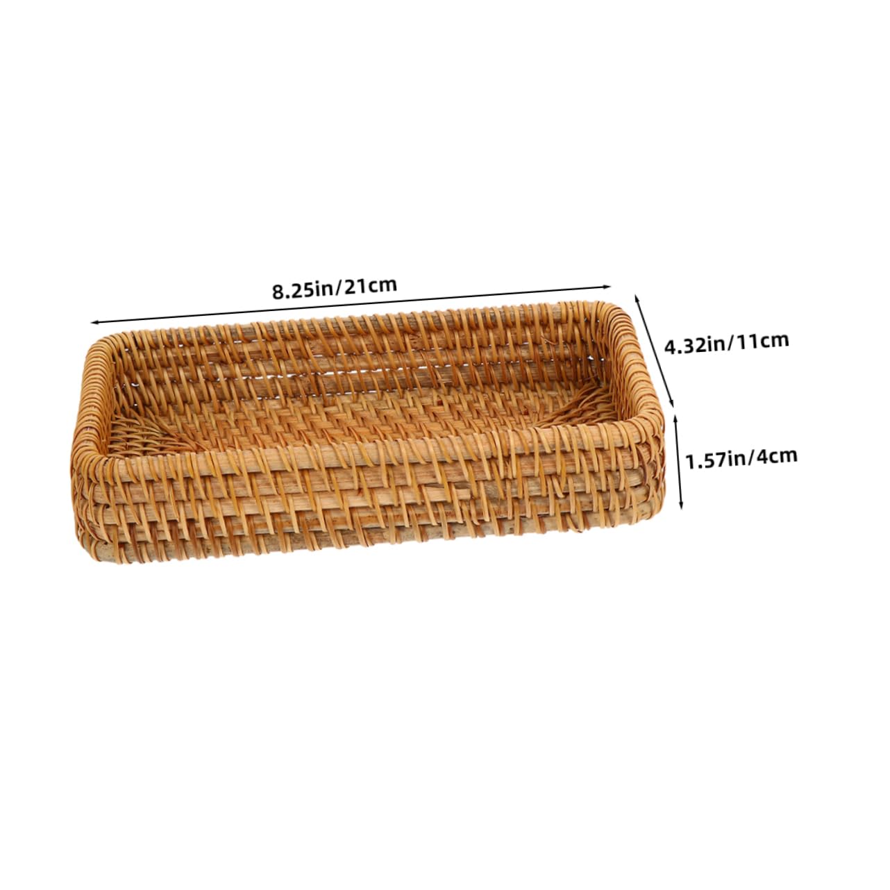 FUNOMOCYA 2Pcs Hand Woven Rattan Storage Basket Natural Bread Baskets for Kitchen and Home Decor Stylish Desktop Organizer for Clutter Spaces