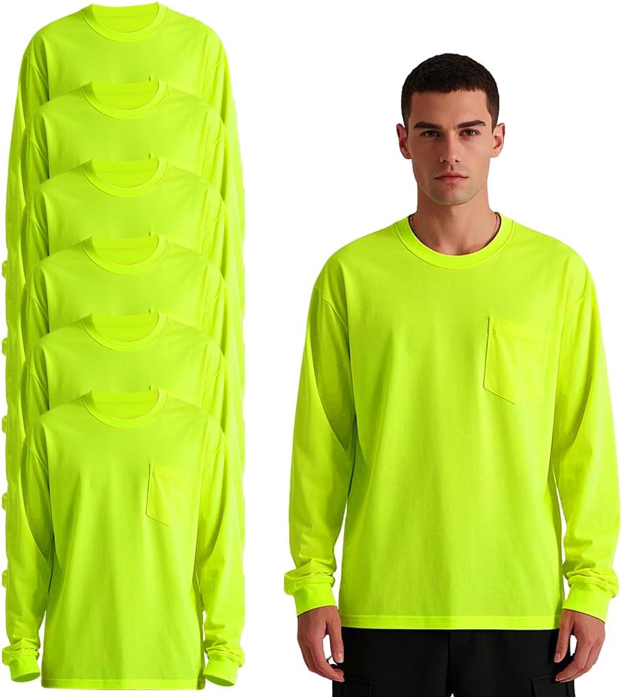 Hi Vis Safety T Shirts High Visibility Hi Vis Long Sleeve Performance Athletic T-Shirts Multipack
