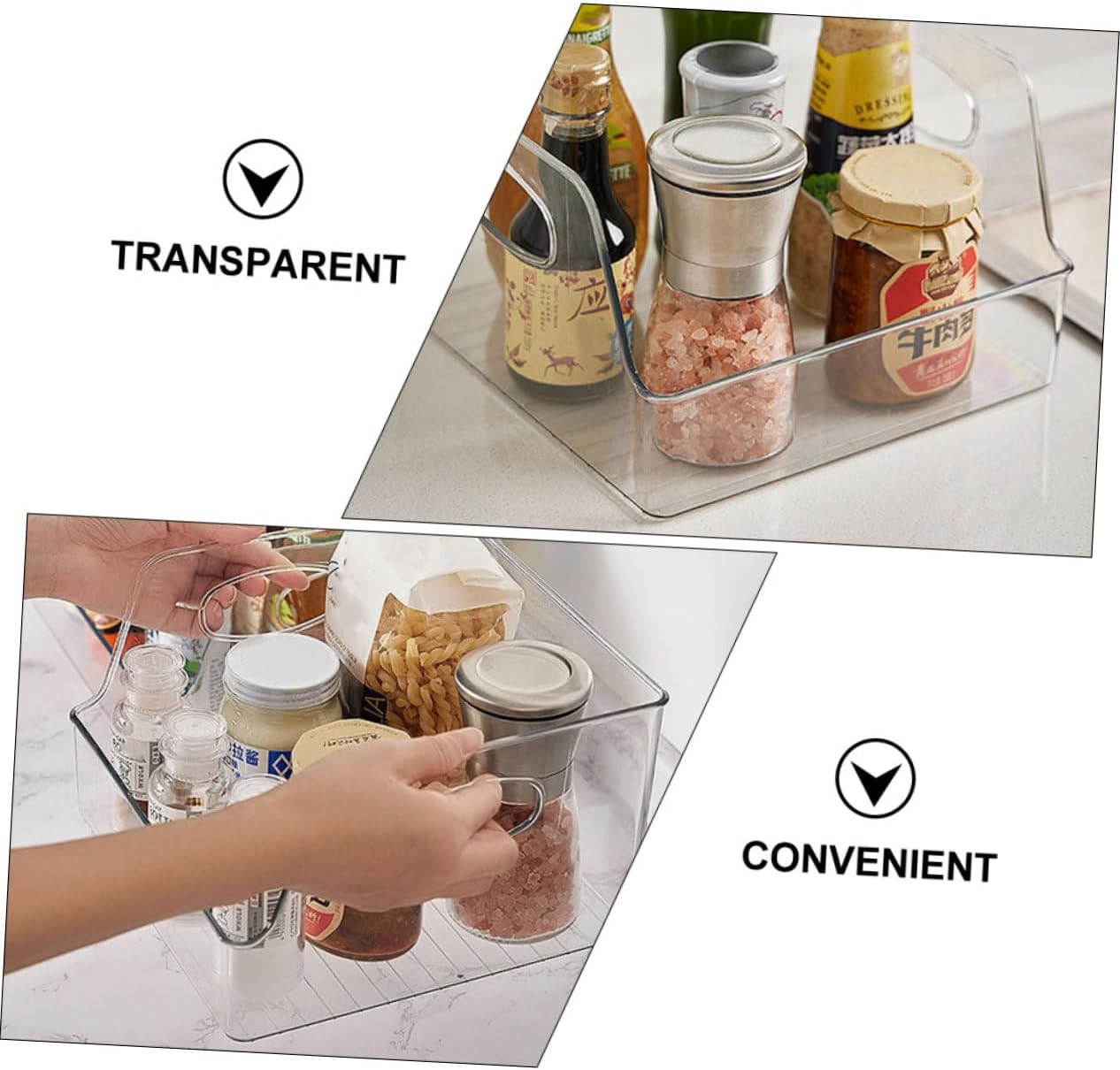 KICHOUSE Fridge Organizer for Bread Storage and Fruit Plastic Seasoning Holder Kitchen Fruits Rack