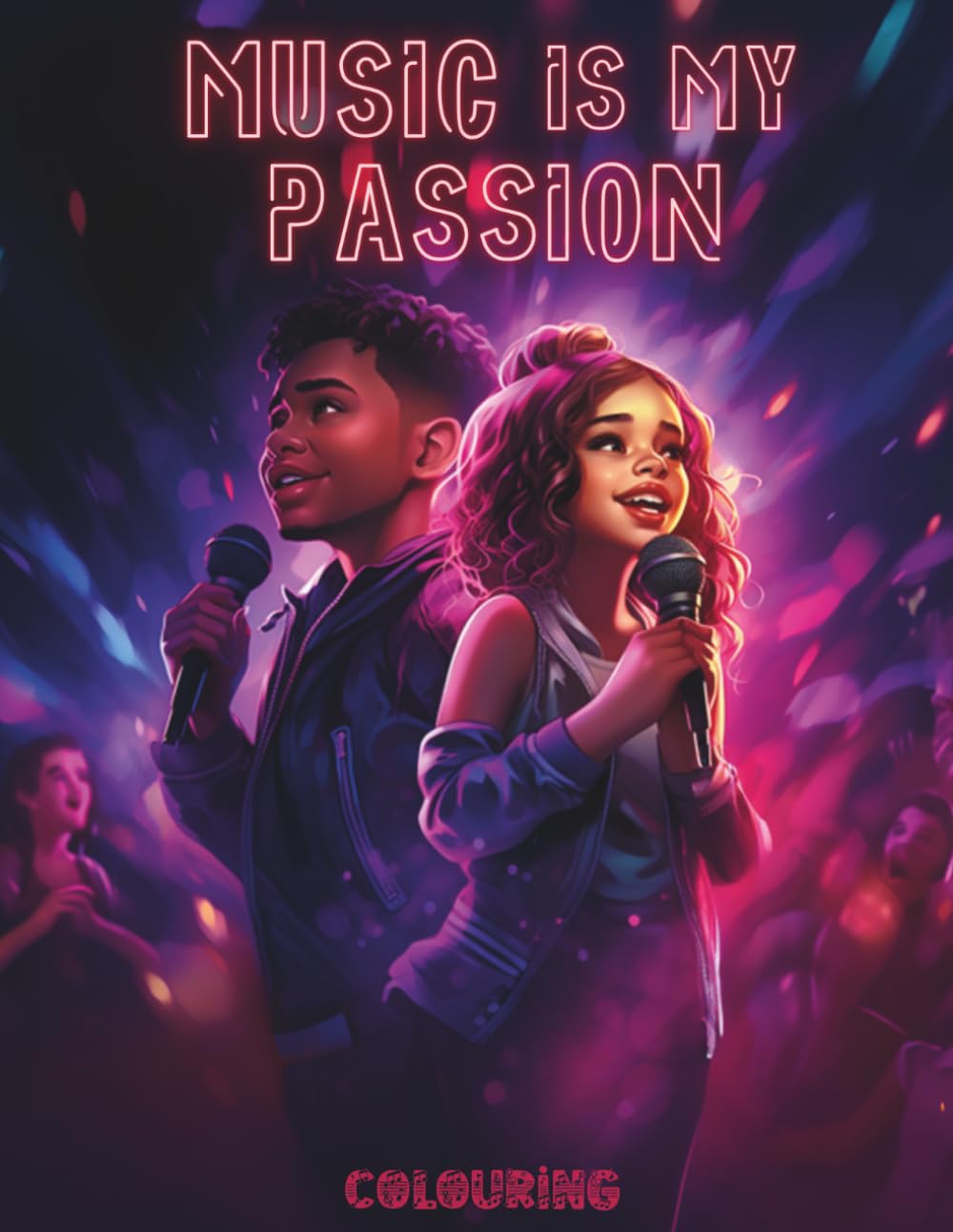 Music is my Passion: Music Colouring Book for All Ages: Explore Legendary Artists from Around the World with Their National Flags & Learn Interesting Facts About Music