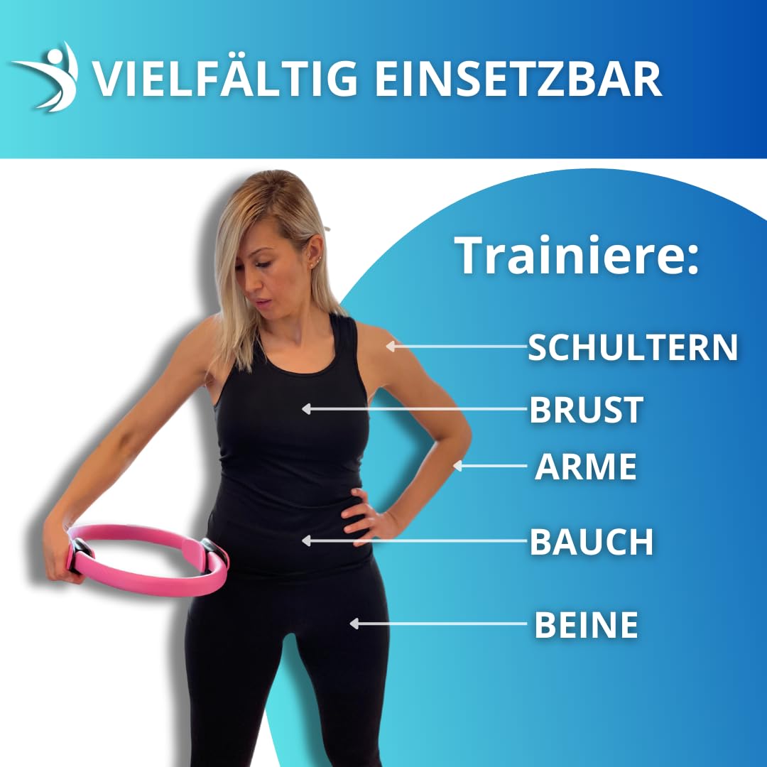 Winch Pilates Ring PRO | Premium-Qualität mit Weicher-Polsterung, Anti-Rutsch-Griff | Widerstandsring für Ganzkörpertraining, Yoga und Physiotherapie | Fitnessgerät für Heimtraining und Studio-Workout