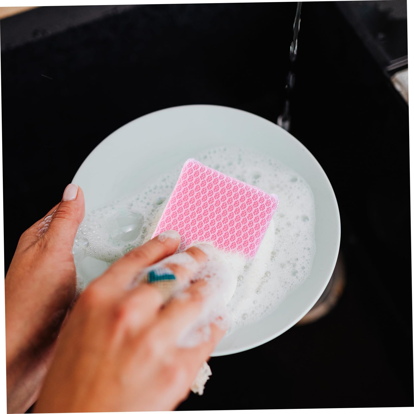 TOYANDONA 30 Pezzi Spugne da Cucina per Lavapiatti Impugnatura Ergonomica in Nylon, ad Alta Densità e Resistenti allo Sporco la Pulizia della Cucina Colore Casuale