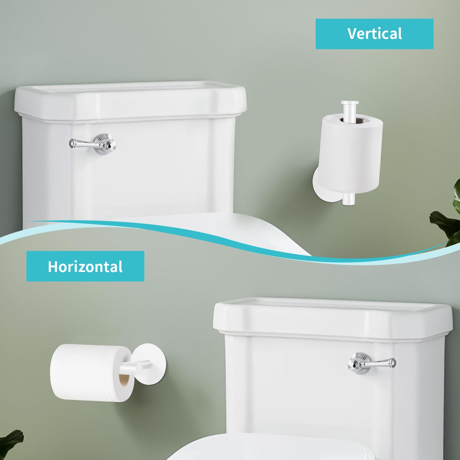 Yagoo Adhesive Toilet Paper Holder, Rustproof Toilet Roll Holder(1, White) — Amazon image 3