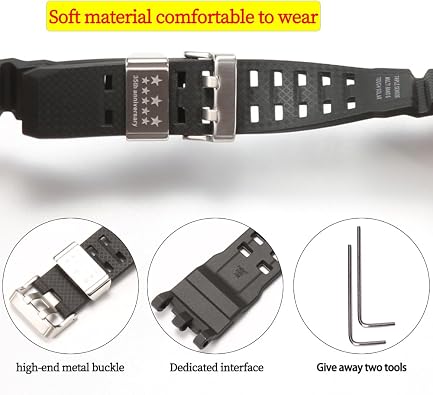 Resin Watch Strap Compatible with Casio GWG-2000 Mudmaster Men's Waterproof Replacement Bracelet Watchband