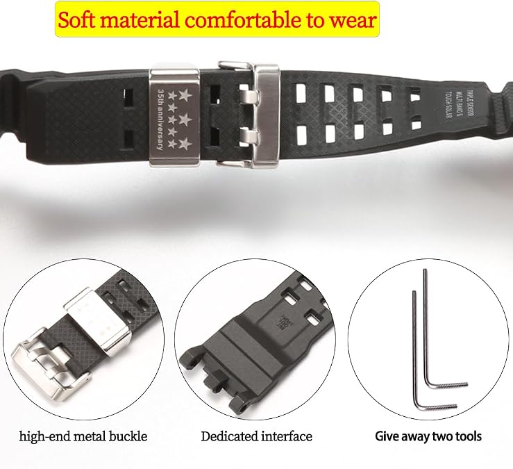 Resin Watch Strap Compatible with Casio GWG-2000 Mudmaster Men's Waterproof Replacement Bracelet Watchband