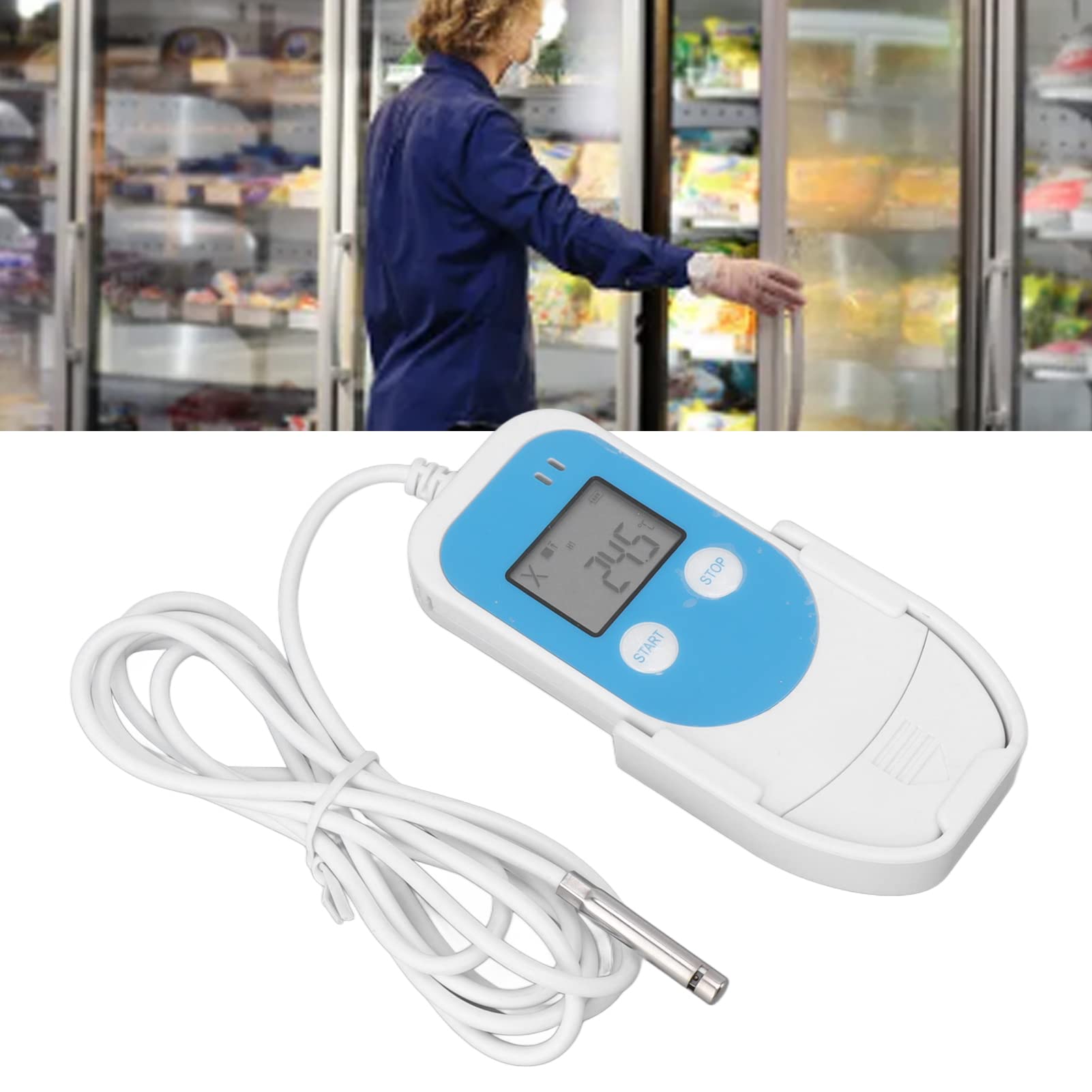 Logger di Dati di Temperatura Digitale, Registratore di umidità della Temperatura con Report CSV PDF USB per Contenitori Refrigerati di Logistica della Catena a Freddo