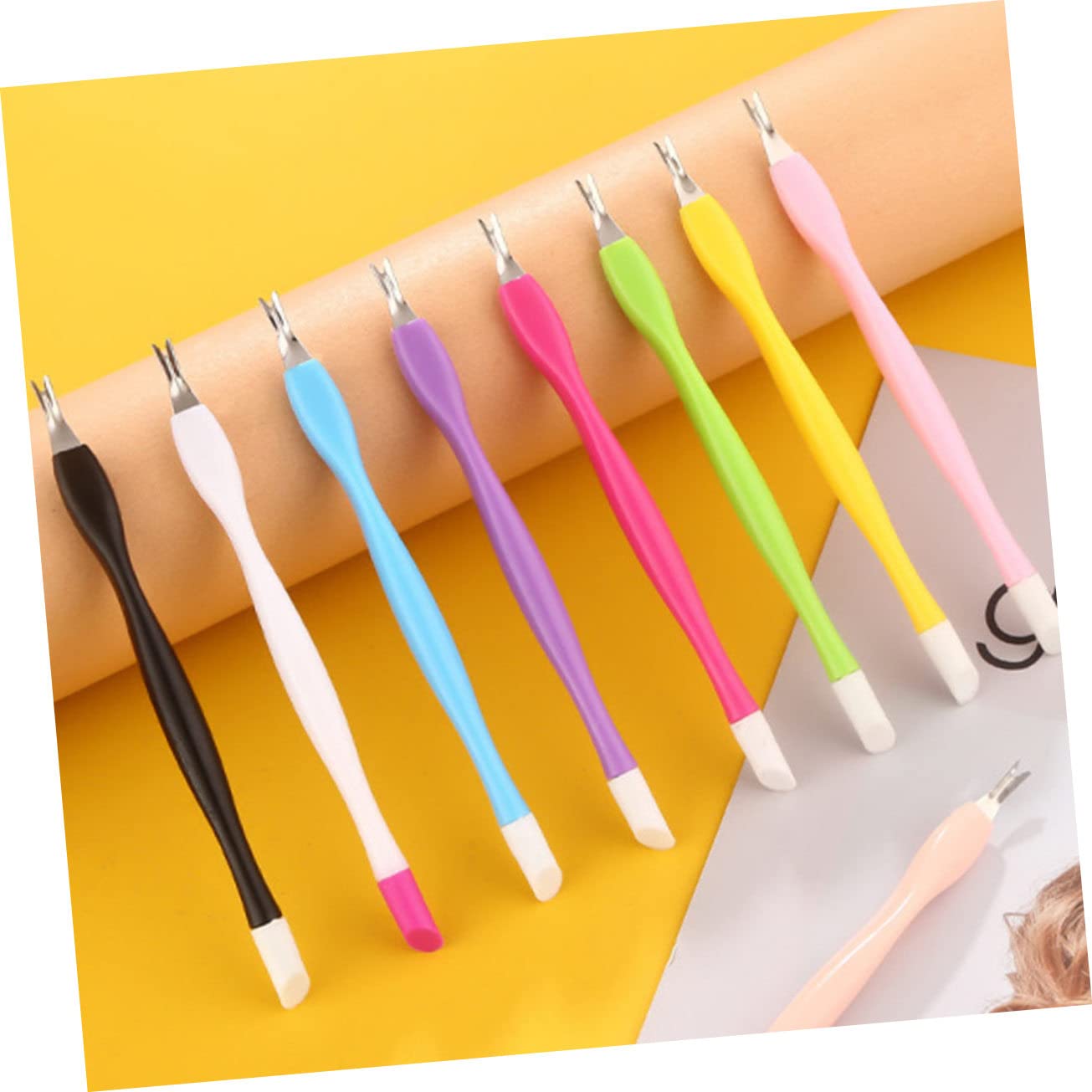 SOESFOUFU Nail Pusher Cuticle Tool Set 15pcs Dead Skin Forks Cuticle Peeler Scrapers Nail Dead Skin Removers for Home Salon Random Color