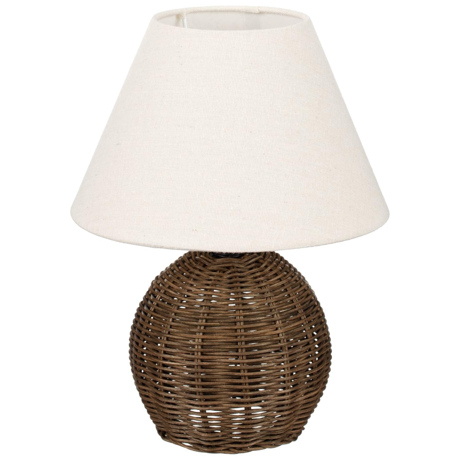 Dark Brown Rattan Lamp - Bring Warmth and Organic Texture to Your Space - Feels Right At Home in Modern, Bohemian, Or Transitional Interiors