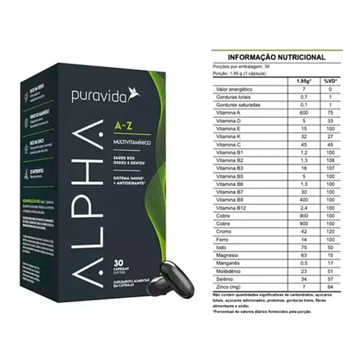 2x Alpha A-z Pura Vida Multivitamínico Premium 30 Cáps em promoção! Veja a oferta e mais achadinhos de Vitaminas & Suplementos 3 Hoje é o melhor dia para comprar 2x Alpha A-z Pura Vida Multivitamínico Premium 30 Cáps com aquele preço maroto! Promoção! Aproveite a oferta! 3