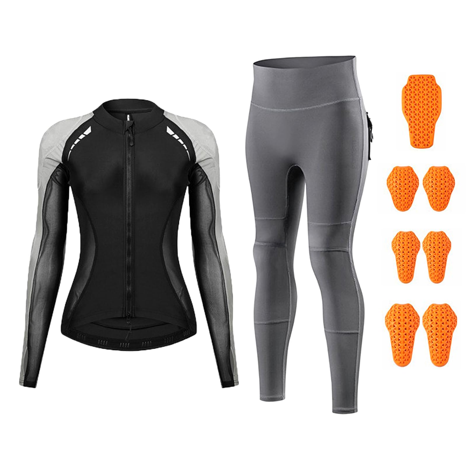 Motorrad-Schutzkleidung Damen, zweiteiliges Set, Jacke, Stretch-Hose | Motorradanzug Damen, elastische Hose, körpernahes Oberteil, abnehmbare Polster, Stadtverkehr, Reise, Wochenendtouren