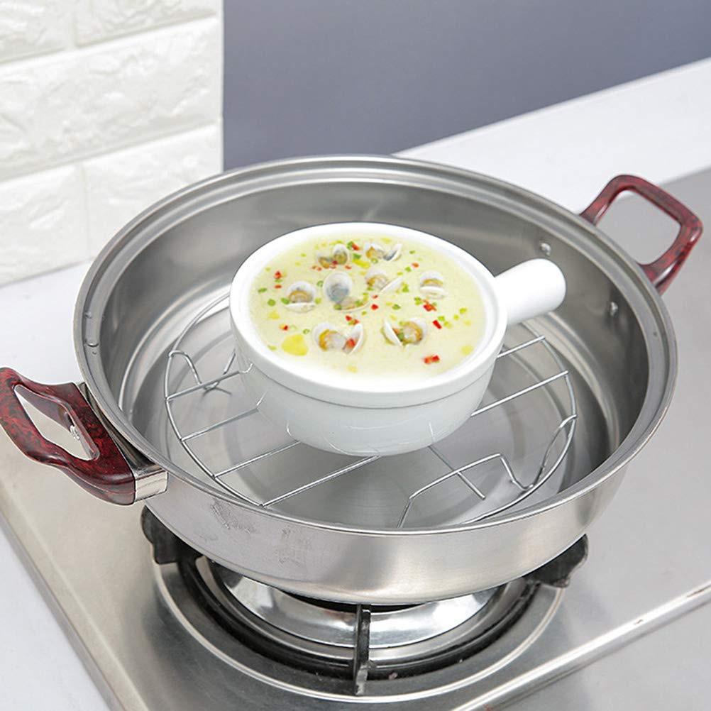 Estante de cocina, estantes de enfriamiento de acero inoxidable, estante de carne asada, estante a prueba de óxido para cocinar al vapor o asar carne y verduras para hornear galletas (plateado 2) 5
