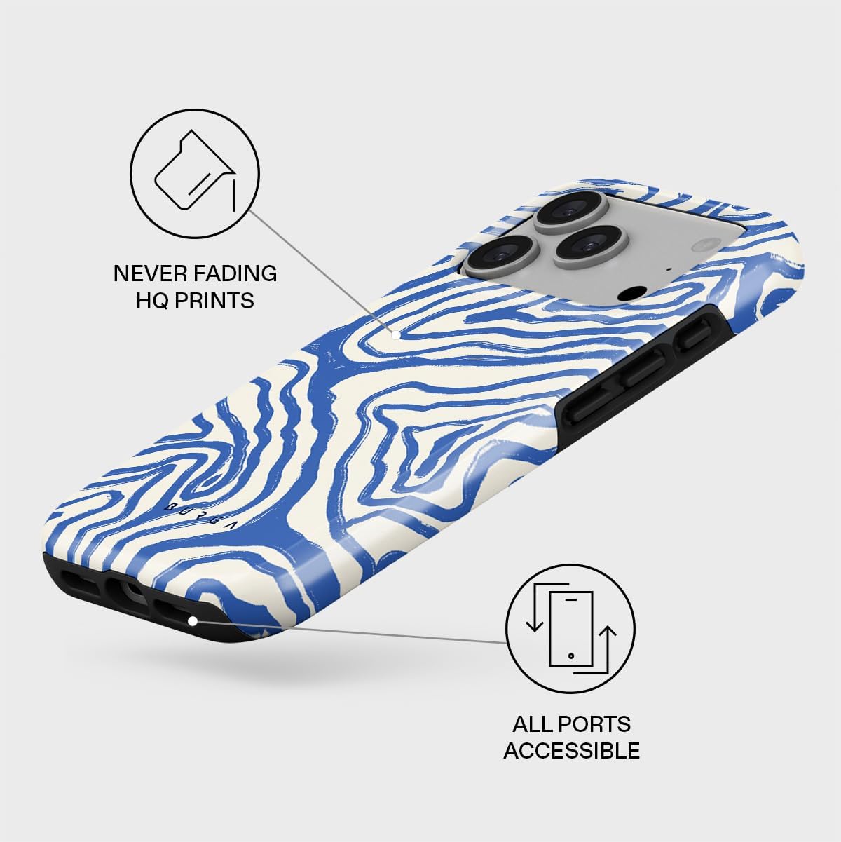 BURGA Phone Case for iPhone 17 Pro - Cute, Trendy, Aesthetic, Designer Pattern, 17pro Phone Cover, Hard Shell Protection - fits Apple iPhone 17 Pro Case for Women and Men