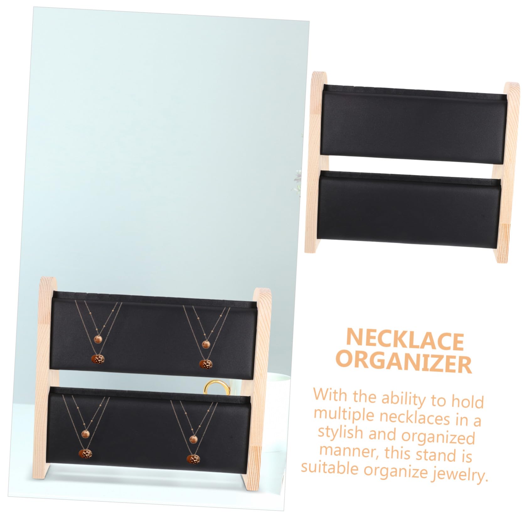 Eleganter Schmuckständer aus Holz für Halsketten und Anhänger Doppellagiges Design mit Großer Kapazität Tisch organizer für Schmuck Stilvolles Wohnaccessoire zur Aufbewahrung und