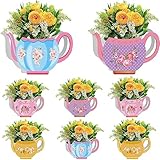 8 PCS Tea Party Decorations Flower Boxes Centerpiece Teapot Vase Table Decorations for Floral Tea Pr