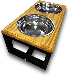 Comedouro Duplo Alto para Cães e Gatos Tamanho M