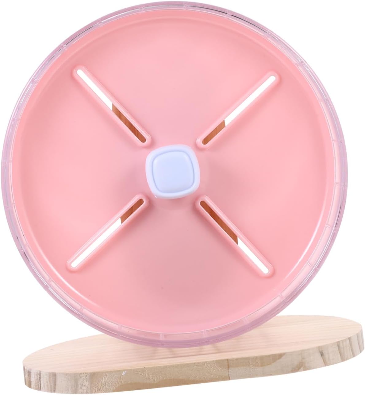 Abaodam Silent Hamster Wheel with Wooden Stand, 20Cm Pink Compact Exercise Wheel for Rats, Chinchillas, and Hedgehogs – Stable, Noise-Reducing Small Animal for Cage Use