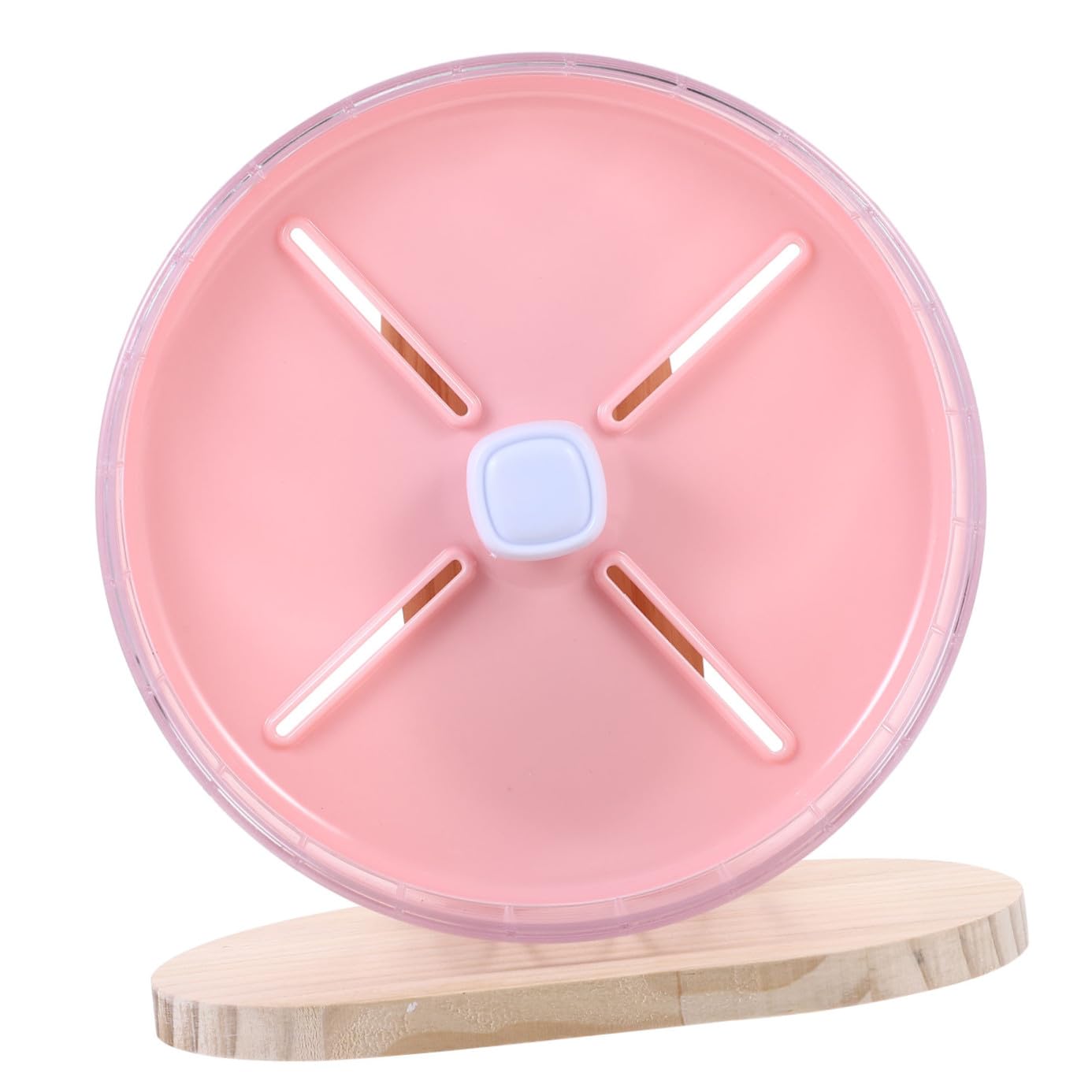 Rueda Silenciosa para Jaula de Hámster y Erizo con Soporte de Madera Juguete de Ejercicio para Pequeños Roedores como Chinchillas y Ratones