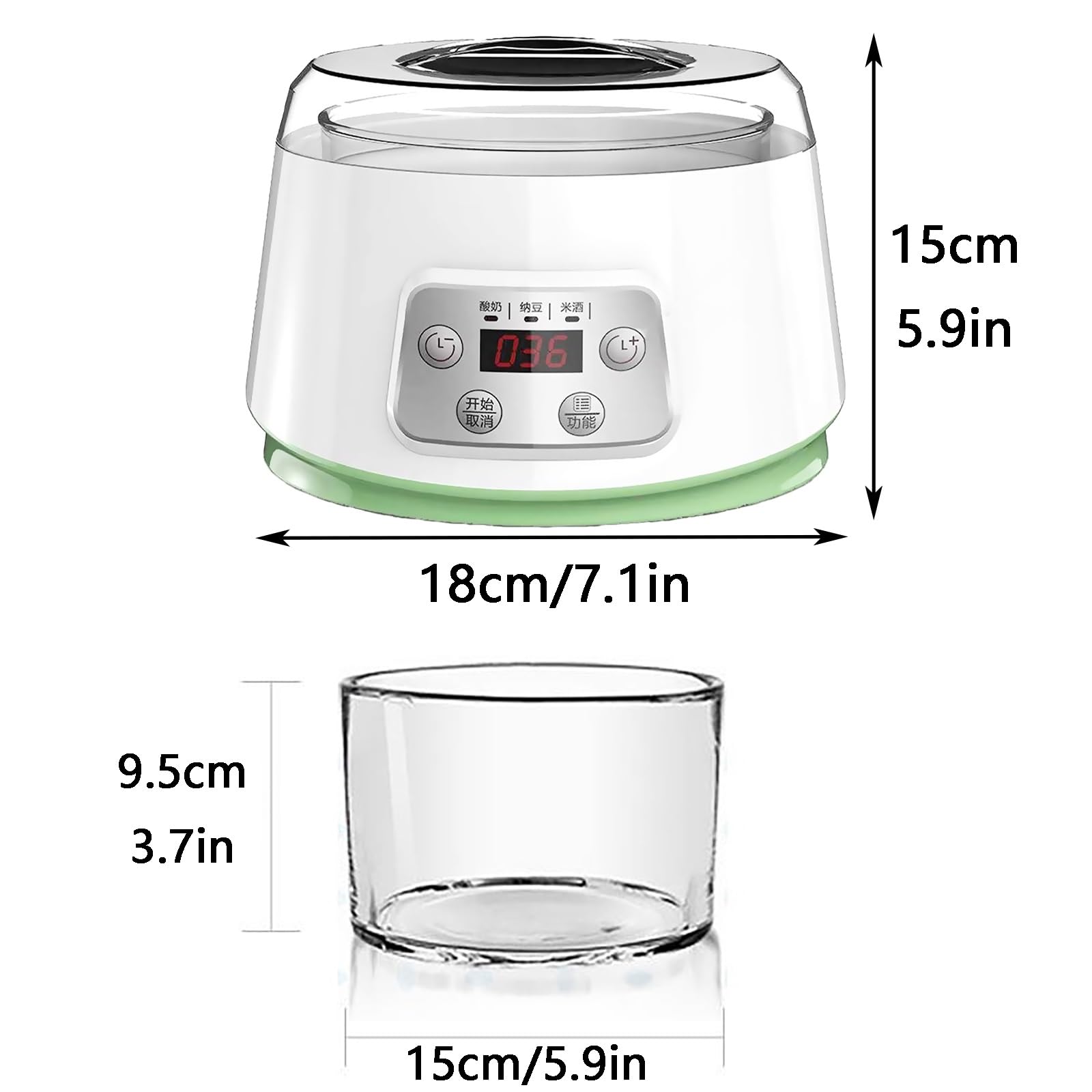 Yaourtière Multifonction, Capacité de 1300 Ml, Minuterie Réglable, Facile À Utiliser, Cadeau Idéal pour Le Bien-être Des Hommes et Des Femmes