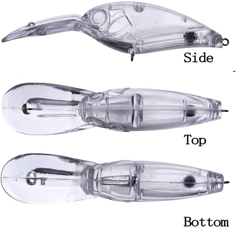 Pack of 10 Deep Diver Rattle CrankBait Unpainted Bait Blank Fishing Lure 4.5" 3/4oz