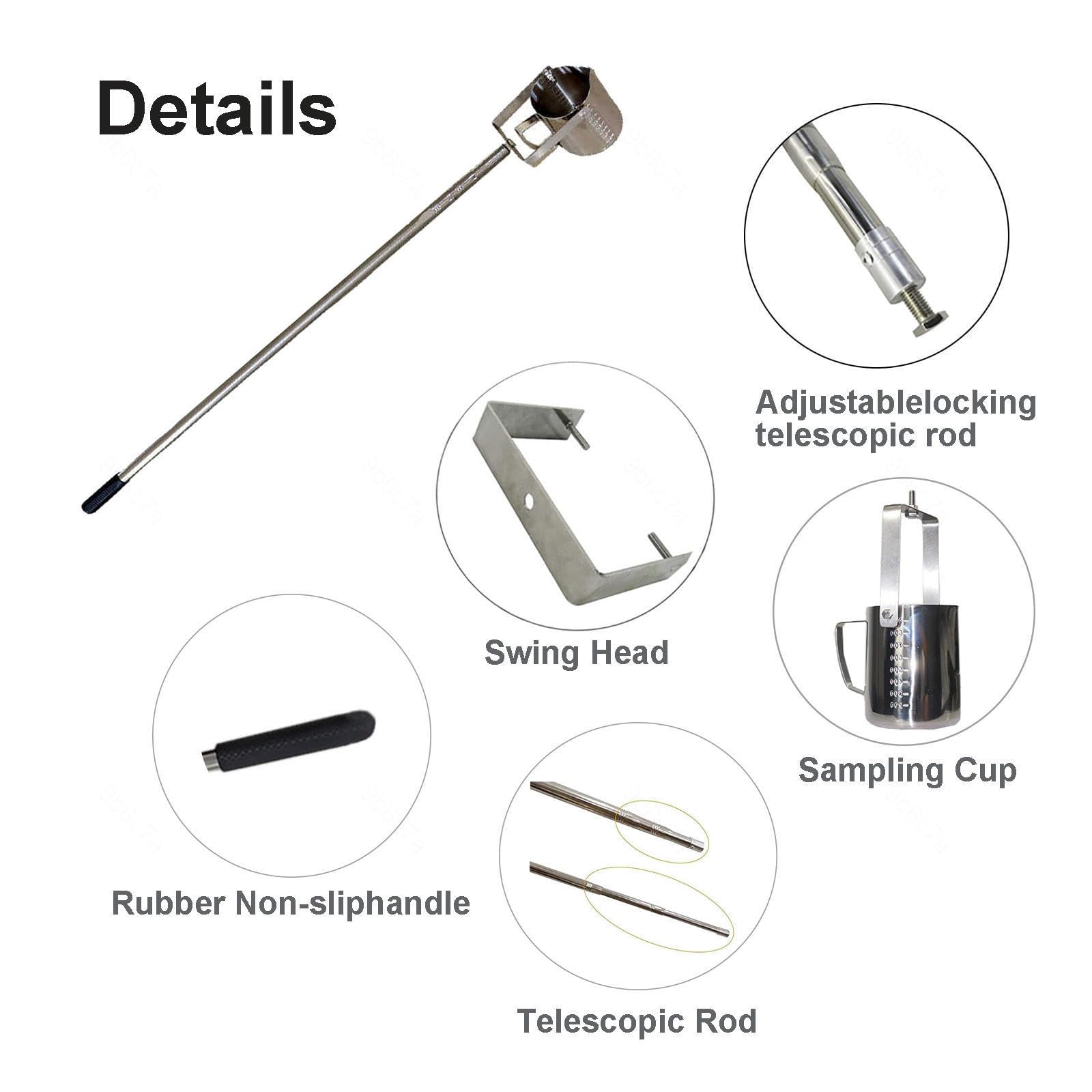 Campionatore Telescopico dell'acqua Doppia Scala Graduata Interna ed Esterna Sistema Di Prelievo del Campionamento per un'Analisi Accurata della Qualità,Style1-500ml/3.6–9.8ft