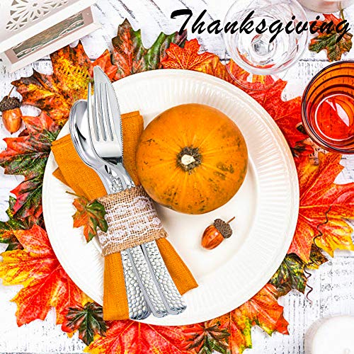 image for Supernal 360pcs Silver Plastic Cutlery,Elegant Plastic Silverware,Silv