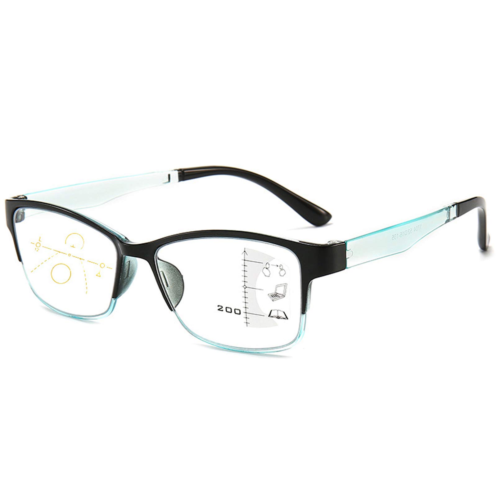 GUAWJRZDP Intelligent Progressive Multi-focus Reading Glasses,Anti-blue Optical Glasses,Smart Zoom Glasses for Men and Women,Lightweight and Portable,Anti-fatigue and Anti-glare