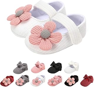 Infant Baby Girl Shoes, Flowers Baby Mary Jane Flats Princess Dress Shoes Soft Sole Baby Crib Shoes