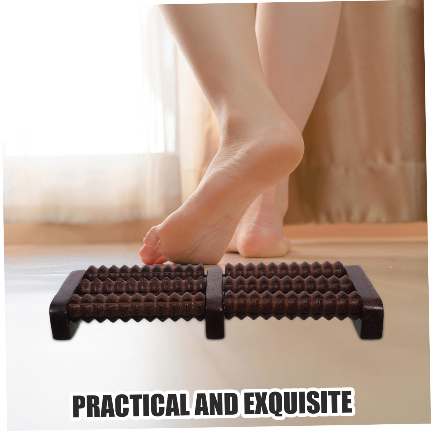 Abaodam Rodillo Masajeador de Pies Madera Natural para Relajación Profunda y Alivio Muscular Masajeador Portátil Multifunción para Hombres y Mujeres Diseño Silencioso y Duradero