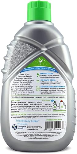 Miniatura 5 de SWEATX Sweat X Sport - Paquete de detergente para ropa y eliminador de olores en aerosol, sin perfume, líquido, paquete de ropa deportiva, 53 onzas