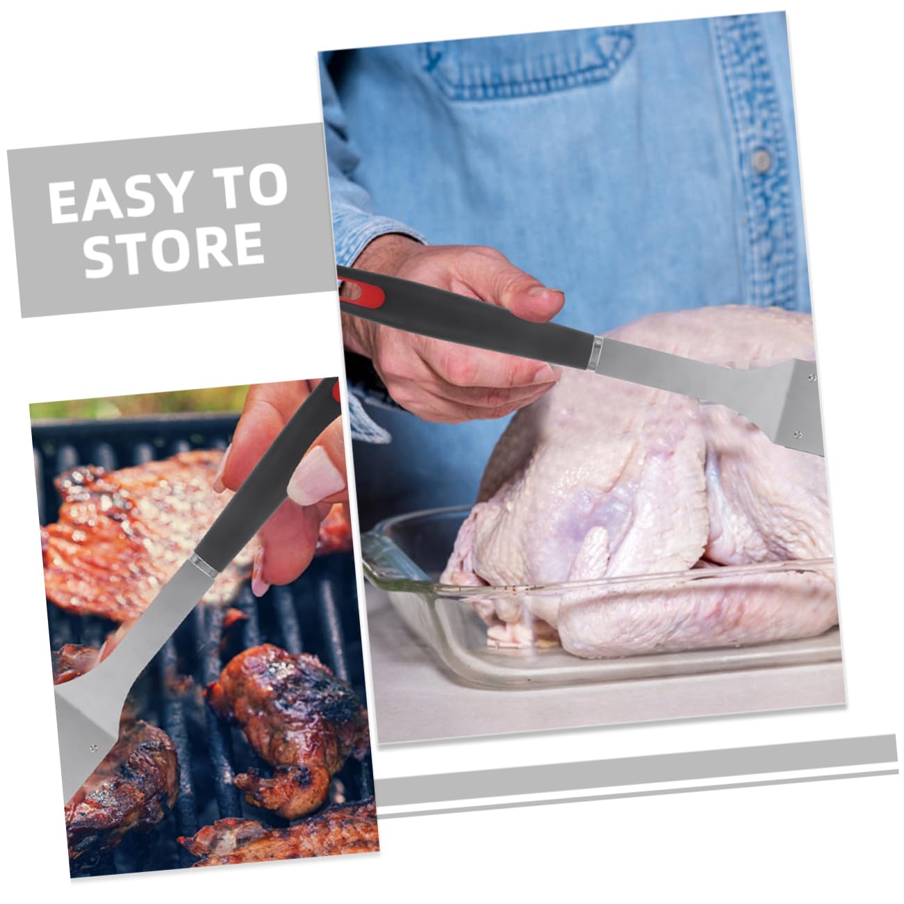 NULYLU 2pcs BBQ Grill Cleaning Brush Bristle- BBQ Tool Stainless Steel Grill Brush