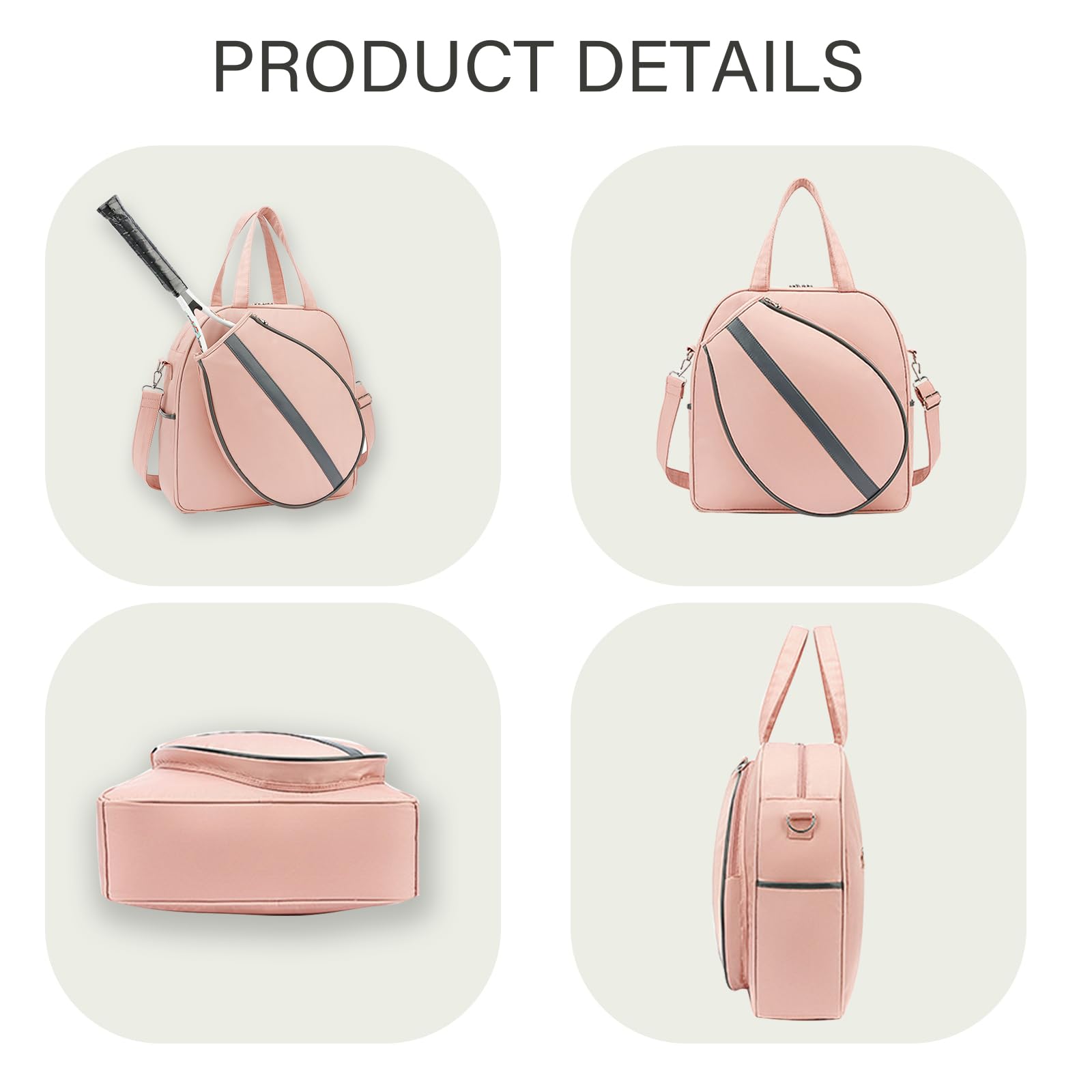 Bolsa de raqueta de tenis personalizada, bolsa deportiva impermeable para tenis, bádminton y pádel, bolsa de hombro de gran capacidad con correa ajustable, se adapta a múltiples raquetas y equipo