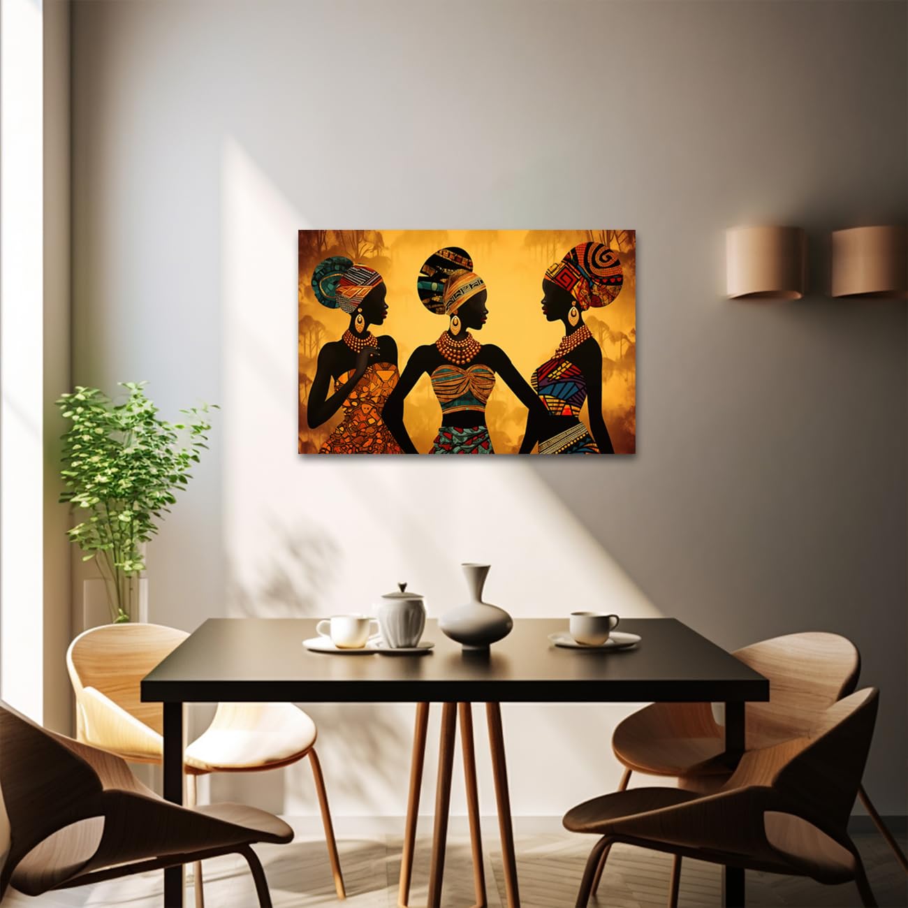 CXHOSTENT African American Woman Wall Art Black Art Painting African Girl Canvas Prints Retro Artwork for Black Women Girls Bedroom Decor (B - Image 3