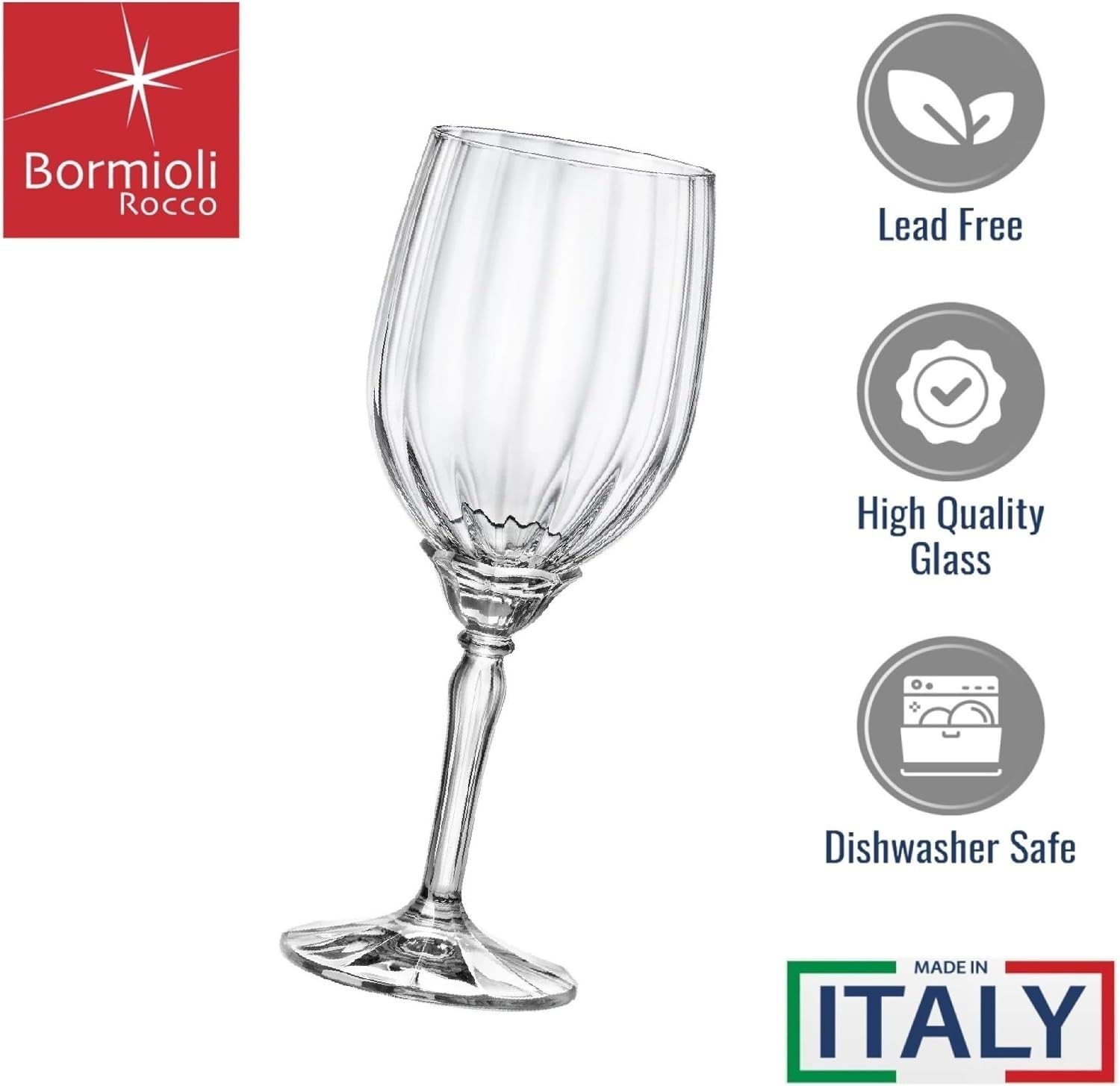 Bormioli Rocco Florian Lot de 4 verres à vin blanc et à spritz Transparent 395 ml