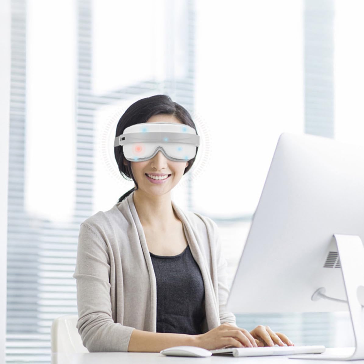 Masajeador de Ojos USB Recargable para Aliviar Fatiga Ocular