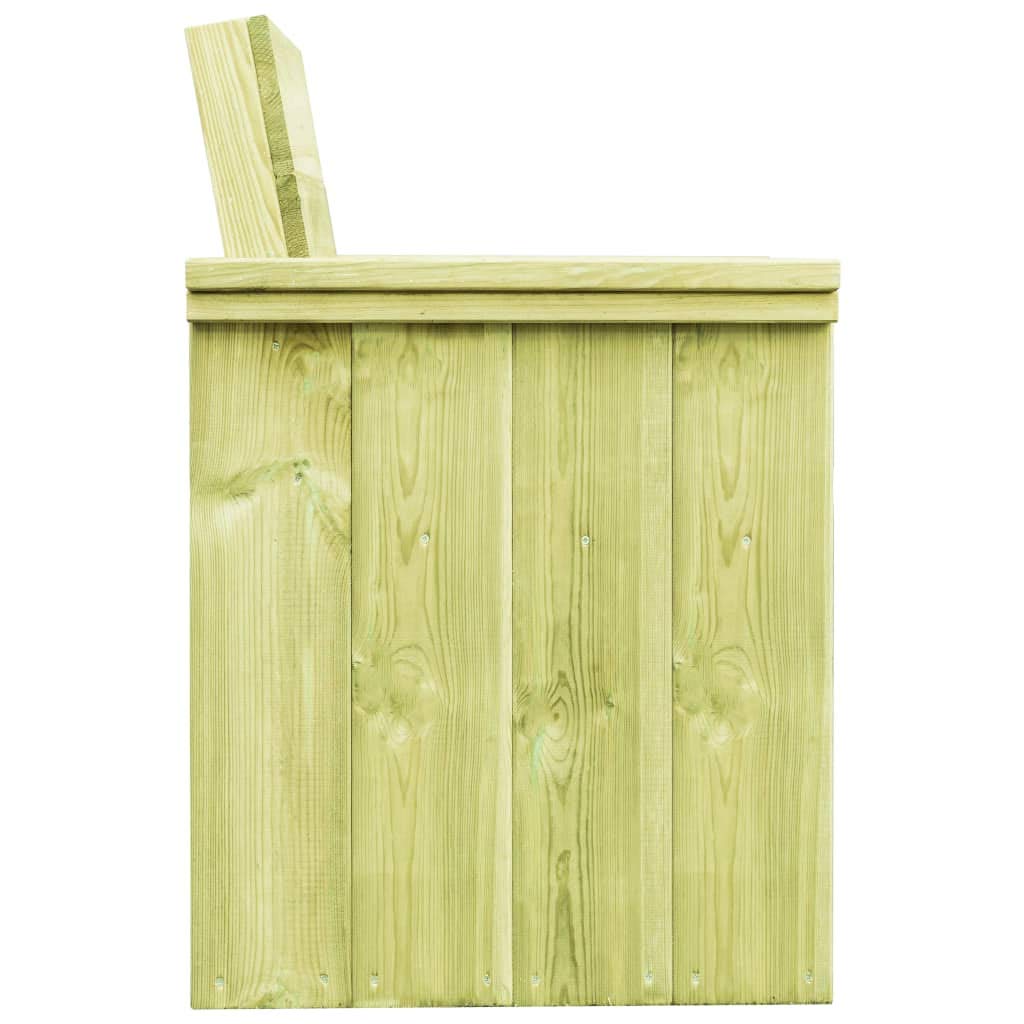Sedia da giardino in legno di pino impregnato, 60 x 58 x 86 cm, stabile poltrona da giardino con schienale e braccioli, pratica seduta per terrazza, balcone, giardino e uso esterno
