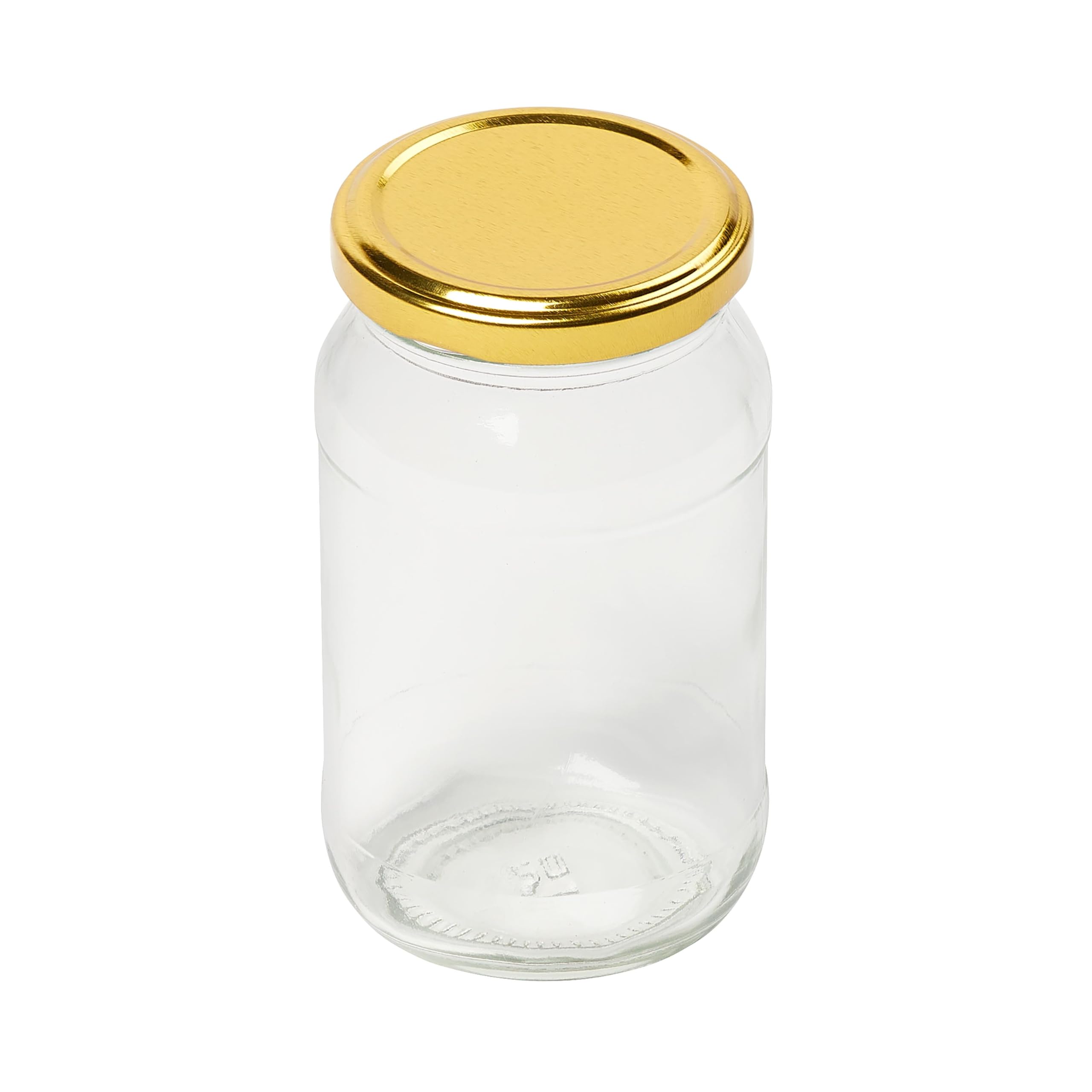 Tala Round Preserving Jar with Gold Screw Lid, 16oz (454ml), Perfect for Jam, Honey, and Homemade Preserves